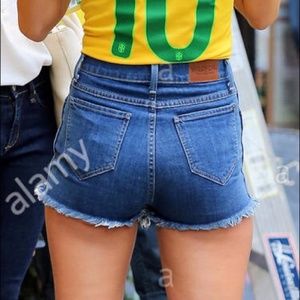Wildfox Helena High-Waisted Denim Shorts size 24